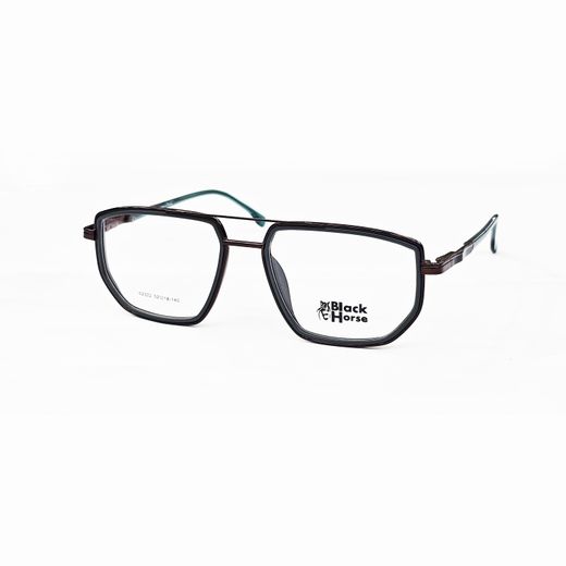 Black Horse Men’s Optical Eyeglasses Metal & TR Frame – Square Design – No Nose Pads – Lightweight & Comfortable