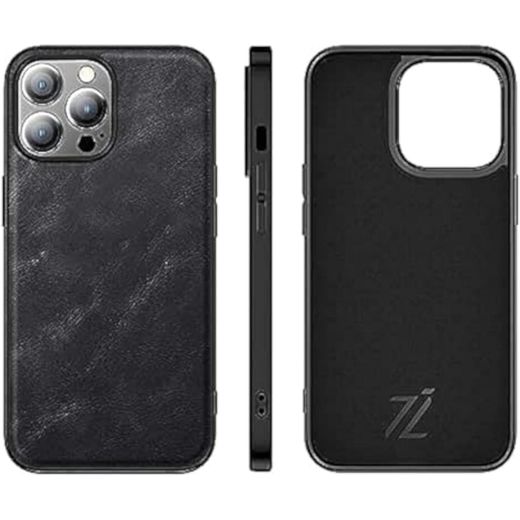 IZONE iPhone Luxury Leather Case With Invisible Magnet Inside for iPhone 11 Series / 12 Series / 13 Series/XR/XS Max iPhone Leather Classy Cover (Black, iPhone 13 Pro Max)