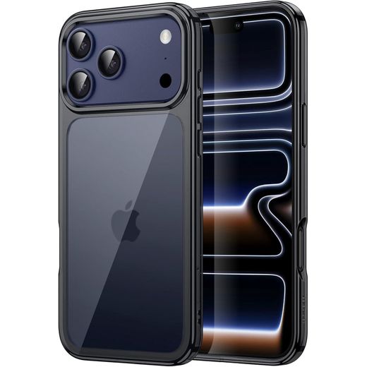 Generic  جراب لهاتف iPhone 17 Pro Max مقاس 6.9 بوصة، جراب هاتف محمول مقاوم للصدمات غير قابل للاصفرار، وظهر شفاف مضاد للخدش (أسود)