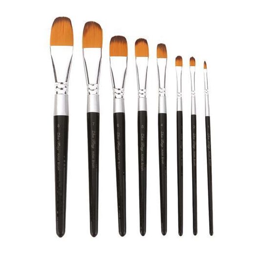 Generic 8pcs Paint Brushes Set Filbert Tips Nylon Hair Paintbrushes - image 4
