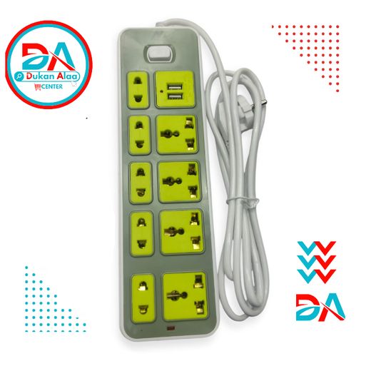 Elmaghraby Electricity joint- 8 Ports - 2Usb Max 2500w- 10A White