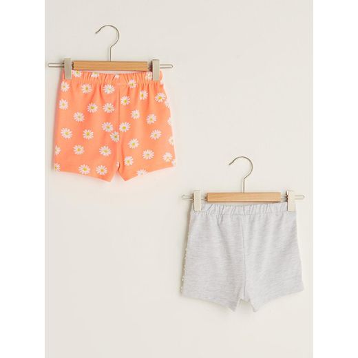 LC Waikiki Elastic Waist Baby Girl Shorts 2 Pack - image 2