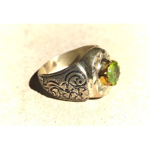 Generic Certified Real Genuine Peridot Gemstone In A Top Quality Handmade Iran 925 Silver Ring , Best Gift For Men & Women - image 4