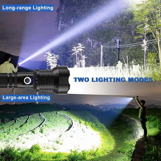 Generic Cinlinso Flashlights High Lumens Rechargeable, 990,000 Lumens Super Bright Led Flashlight, Flash Light with 5 Modes, IPX6 Waterproof, Handheld Powerful Flashlight for hunting, Camping, Emergencies - image 3