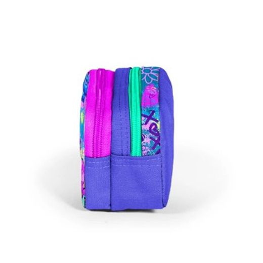CORAL HIGH Kids Lavender Aqua Green Graffiti Pattern Two-Compartment Pencil Case - image 2