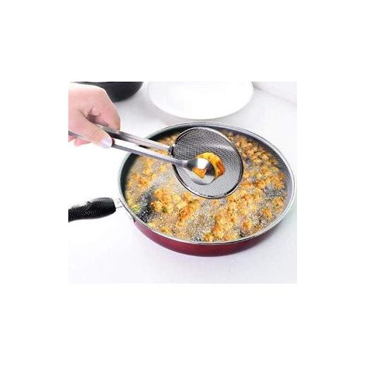 Generic 2 in 1 Food Spoon Strainer Stainless Steel Fried Food Oil-Frying Filter Spoon with Clip Kitchen Tool - image 4