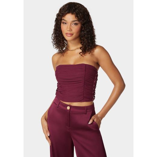 Bebe Rushed Mesh Combo Satin Corset