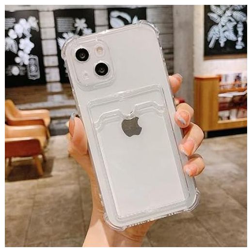 Generic IPhone 15 Plus Case Protective Case With Card Slot, Transparent TPU Silicone Cell Phone Case, Slim Soft Shockproof Wallet Case, Suitable For IPhone 15 Plus (It Has A Slot For Easy Exit Of The Visa) - image 4
