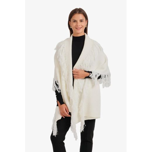Carina Fringed Knit Scarf