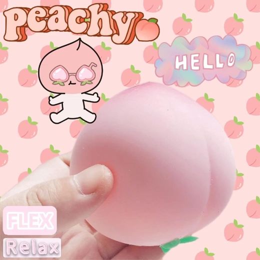 Generic Squishy Stress Balls Peach Squeeze Ball 1 Pack, Fun Dough Ball Stretchy Fidget Toys Stress Ball for Kids  Adults, Ideal for Autism/ADHD/Teens Anxiety - image 2