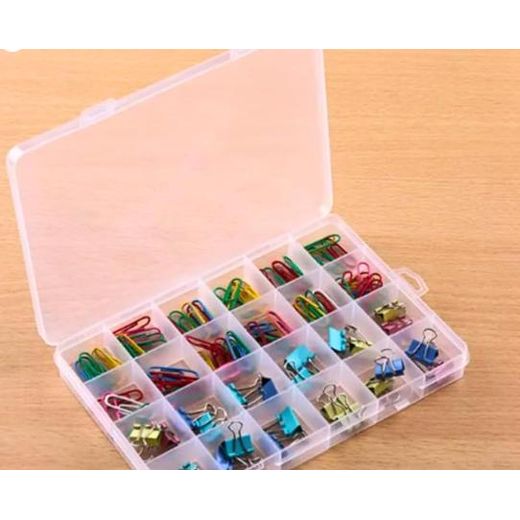 Generic Storage box with 24 fixed storage compartments, 19 cm, clear plastic - image 4