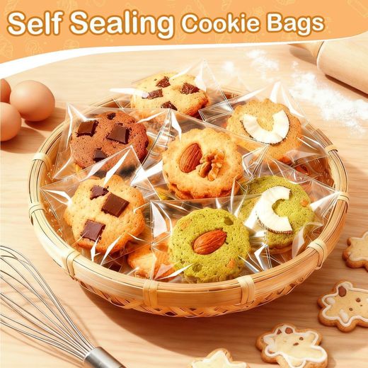 Generic Bolsas for galletas, bolsas of cellophane autosellantes of 4 x 6 pulgadas, pequeñas bolsas of transparente for dulces, regalo, aperitivos, recuerdos de fiesta (paquete of 100) - image 3