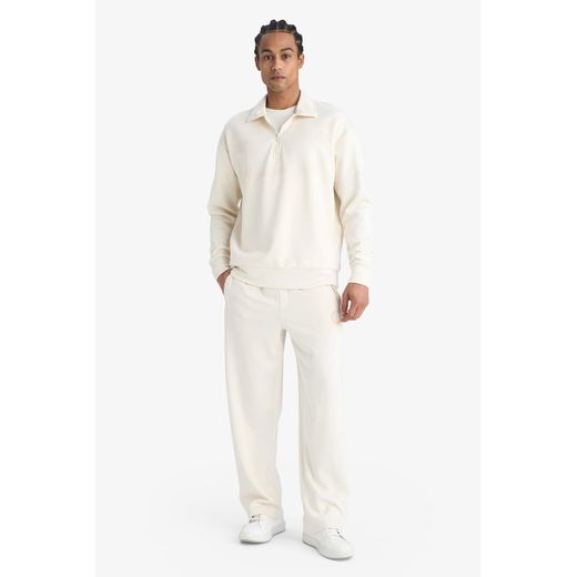 Defacto Relax Fit Polo Neck Half Zippered Modal Sweatshirt - image 2