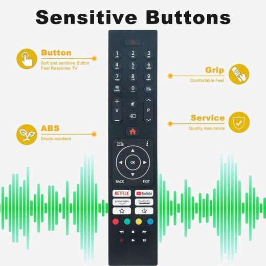 Generic remote control for Tornado with netflix youtube prima video and rakuten bottons 65 inch tv - image 4