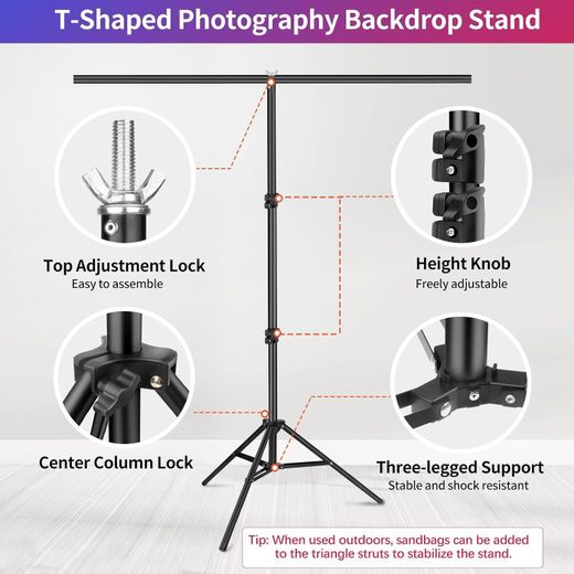 Generic Green Screen Backdrop with Stand Kit 5x6.5ft, Portable Chromakey Green Screen Stand with Carrying Bag & 5 Clamps, Greenscreen T-Shaped Background Stand for Streaming, Video, Gaming, Zoom - image 3