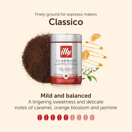 Illy قهوة اسبريسو مطحونة محمصة بشكل معتدل من ايلي، 250 جرام، وعاء - image 2