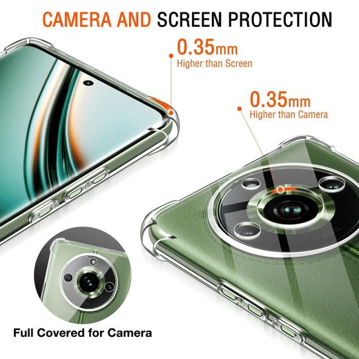 Generic Case Compatible with Realme 11 Pro+ Plus 5G & Realme 11 Pro, Cover Silicone Transparent TPU Gorilla Anti-shock Protector Camera Shockproof Corners - Clear - image 4