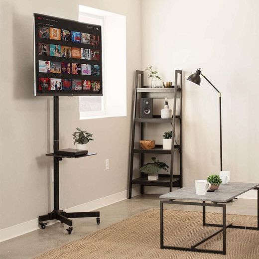 Generic Mobile TV Stand Rolling TV Cart for 32-70Inch,Height Adjustable Floor TV Stand,Lockable Wheels&Removable Shelf for LCD LED 4K Flat Curved TV,110 lbs,Max VESA 600x400mm,180x76x56cm,Black - image 3