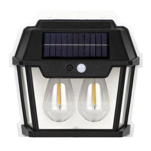 Generic Wall Fixture - Solar Outdoor Light with Motion Sensor Waterproof Dual Bulb Design Three Gear Modes Perfect for Garden Villa Landscape Lighting
