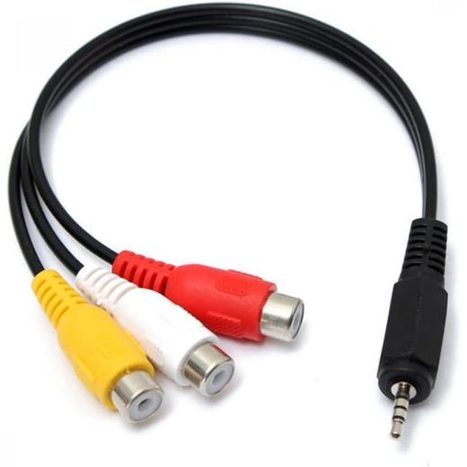 Generic  2.2mm Male To 3 RCA Female Jack Splitter Audio Video AV Adaptor Cable Extension Lead