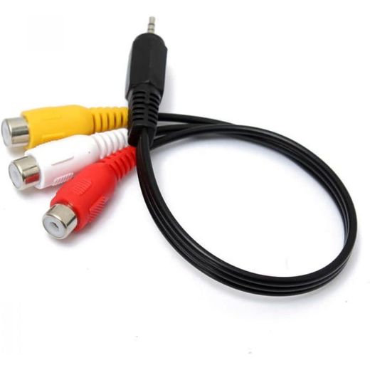 Generic  2.2mm Male To 3 RCA Female Jack Splitter Audio Video AV Adaptor Cable Extension Lead - image 2