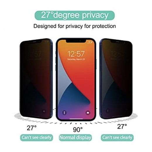 Generic Adhesive Screen Protector  Anti Spy Ceramic Tempered Glass Privacy Screen ProtectorFOR SAMSUNG S22+( Transparent BLACK -FAMI) - image 2