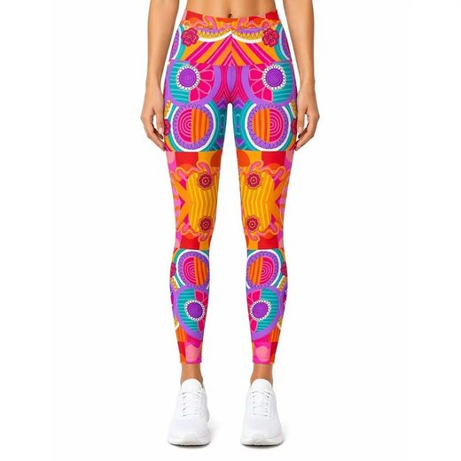 HEXA Sports Wear Hexa Sportswear Z26 Women’s Printed Leggings – 100% Polyester Dry Fit Activewear Yoga & Gym Pants – Stretch Fitness Running Leggings for Sports Training & Casual Wear - Made in Egypt