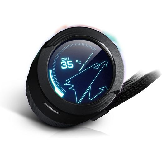 Aorus WATERFORCE X 360 AIO Liquid CPU Cooler, Rotatable Circular LCD Display - image 4