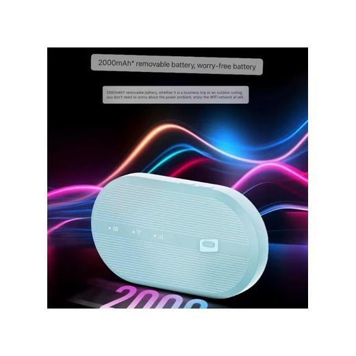 Generic U10L portable WiFi with built-in SIM and Wi-Fi 6 support - Sky blue - image 2