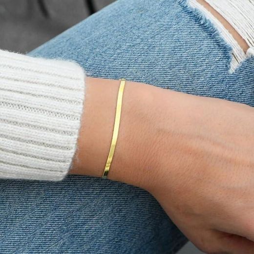 Generic Snake Chain Bracelet Pure Stainless Steel Gold Plated