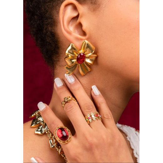 Generic Ring Cluster Floral Jungle Stainless Steel 18k Gold Plated Women Dainty Friendship Gift - Adjustable - image 2