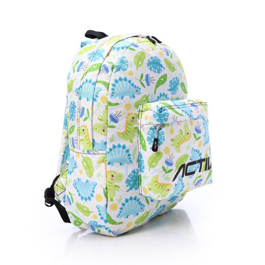 Activ Patterned Zipper School Backpack - Green.Blue & White - image 2