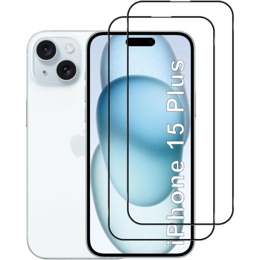 Generic 2-Pack 9H Hardness HD Tempered Glass Screen Protector (Bubble-Free, Scratch-Resistant) for iPhone 15 Plus / iPhone 16 Plus (6.7-inch)