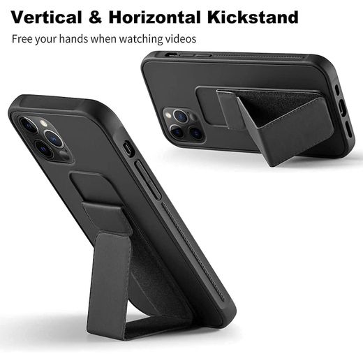 Generic Case with Hand Strap, Built-in Kickstand, Magnetic Stand Design Ultra-Slim Shockproof Silicone Cover for Apple iPhone 16 Pro Max - image 3