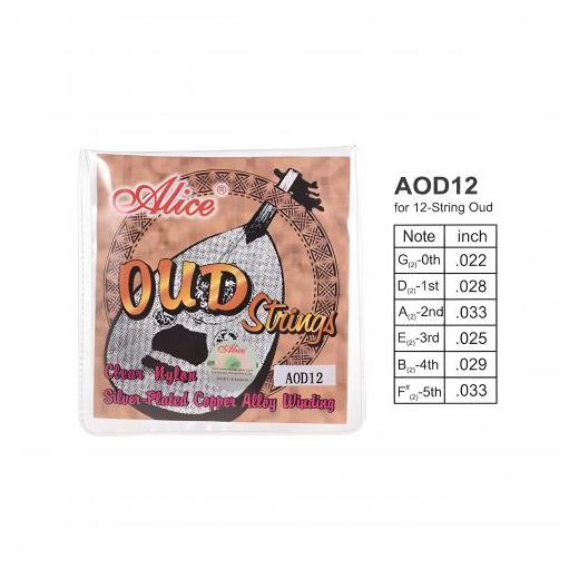 ALICE AOD-12 Arabian Lute Aoud Oud String Set of 12 Nylon & Silver Plated Copper Alloy Strings - image 2