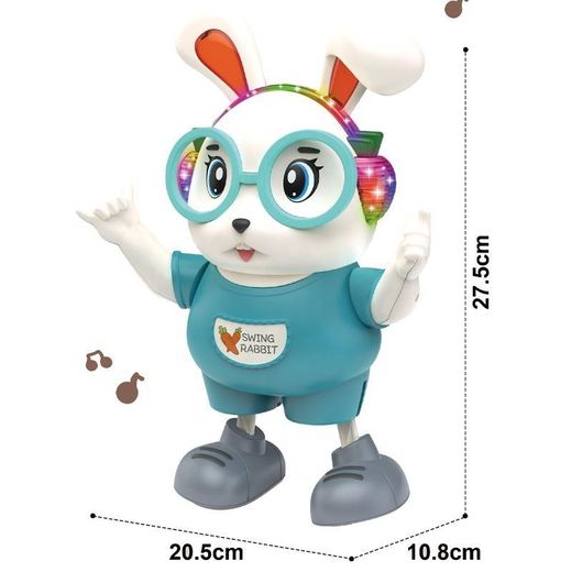 Generic Interactive Swing Rabbit Toy – Cute Dancing Bunny with Swinging Motion, Music and Flashing Lights – Battery Operated Educational Toy for Toddlers and Kids Ages 2+ – Encourages Rhythm, Movement, and Imaginative Play – Perfect Gift for Boys and Girls - image 3