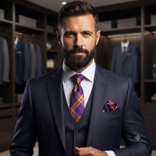 Generic Handmade men's tie set (3 pieces) - tie, pocket square and cufflinks.