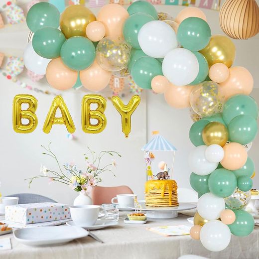 Generic Balloon Arch Kit Garland, Sage Green Party Decorations Balloons Set, Retro Olive Green DIY Baby Balloon Supplies for Baby Shower Decorations Girl Boy Gender Neutral Party