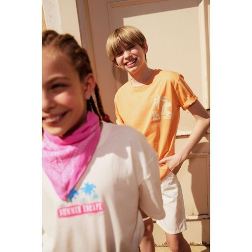 Defacto Boy Crew Neck Regular Fit Short Sleeve T-Shirt - Salmon