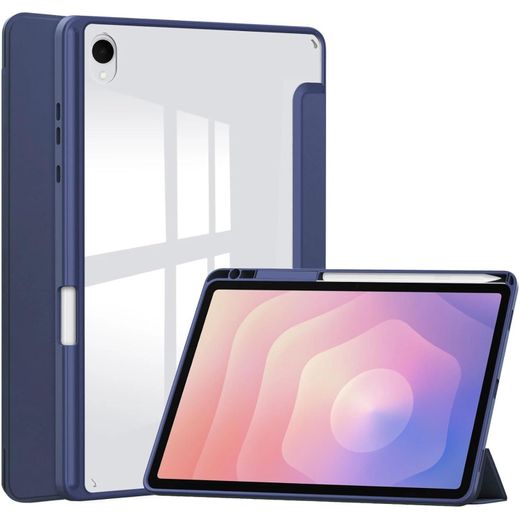 Generic  Case for Samsung Galaxy Tab A7 Lite 8.7 Inch (2021), Clear Back Cover with Pencil Holder, Slim Shockproof Stand Case Compatible with Samsung Galaxy Tab A7 Lite 8.7 Inch (2021), Navy Blue