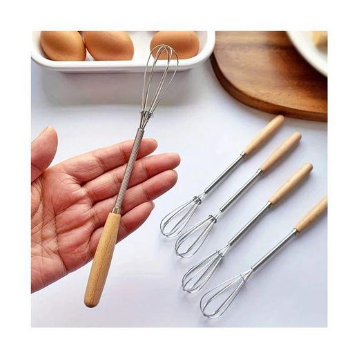 Generic Mini Whisk, Wooden Handle Whisk Set of 2