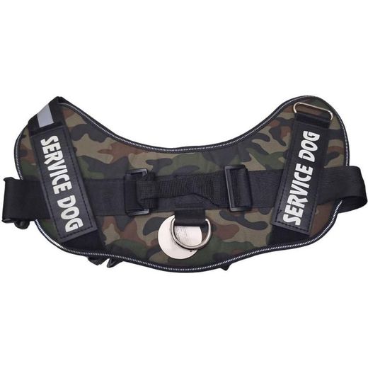 Baba Meow Dog Walking Harness Collar and Leash Set Heavy Duty Tactical Vest Padded Inner Collar and 1.25m Heavy Duty 5mm Metal Chain Leash Anti Pull Outdoor Training Set for Medium Large Dogs Camo Green M - image 3