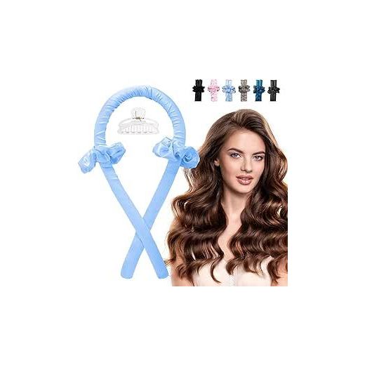 Curling Rod Headband with Hair Clips and Scrunchie – Non-Slip No Heat Curls Hair Rollers
