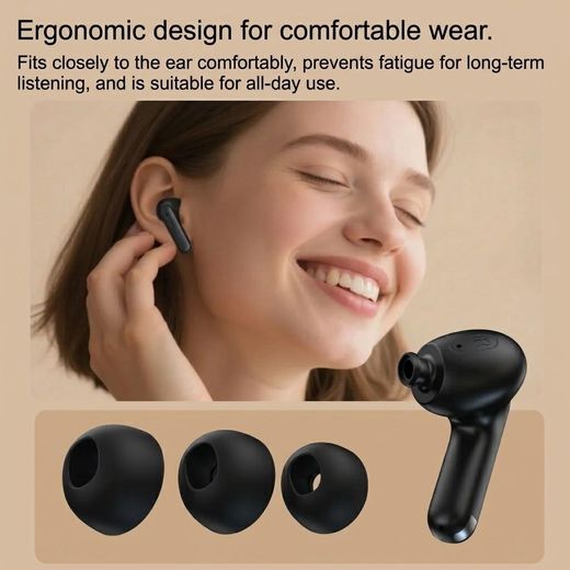 Choetech Earbuds , Noise Cancellation, 6 Mics hybird ANC+ENC TWS, Black - BH-T55 - image 3