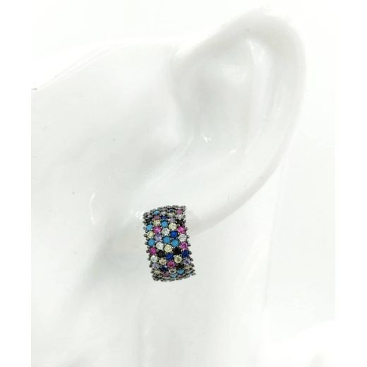 RA accessories Women Earrings Stainless With Zircon Lobes - Against Rust- Silvery - image 2