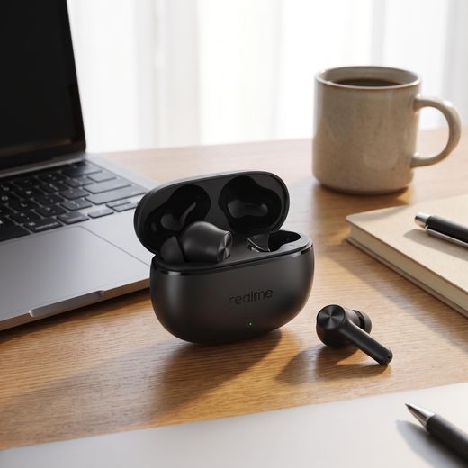 realme Buds T200x Wireless Earbuds in Black - Model T200x with Wireless Charging & Comfort Fit for Sports & Work - image 2