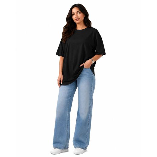 Generic silent glam  Women's Oversized T-Shirt made from 90% Cotton and 10% Lycra for exceptional softness, comfort, and flexibility.in , black,