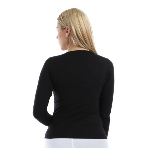Mesery Basic Round Neck Full Sleeves Top - Black - image 3