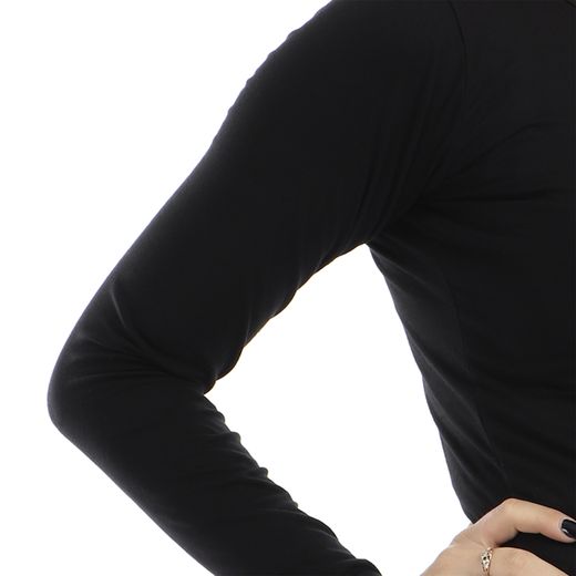 Mesery Basic Round Neck Full Sleeves Top - Black - image 4