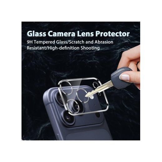 Generic For iPhone 17 Pro 6.3-Inch Camera Lens Protector - Ultra HD Tempered Glass Camera Len Protection Cover (Case Friendly) (Scratch-Resistant) (Night Shooting Mode), Transparent - image 2